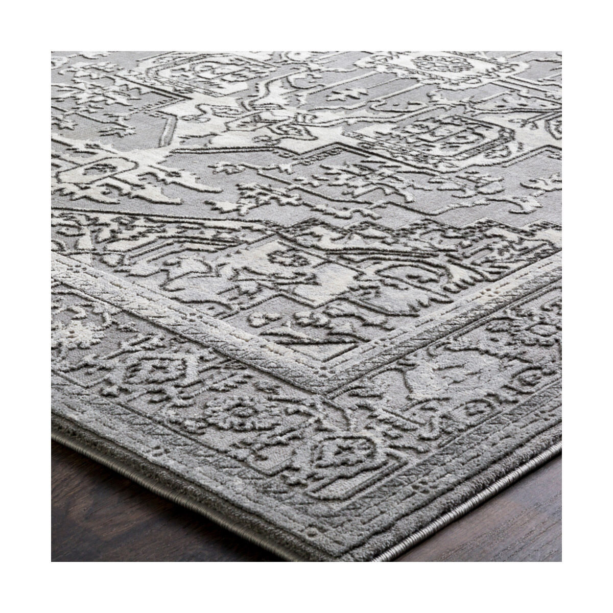 Tibetan 35 X 24 inch Taupe/Medium Gray/Ivory/Charcoal Rugs, Rectangle