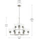 Merry 9 Light 28 inch Brushed Nickel Chandelier Ceiling Light