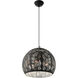 Chantily 3 Light 16 inch Black with Brushed Nickel Accents Pendant Ceiling Light