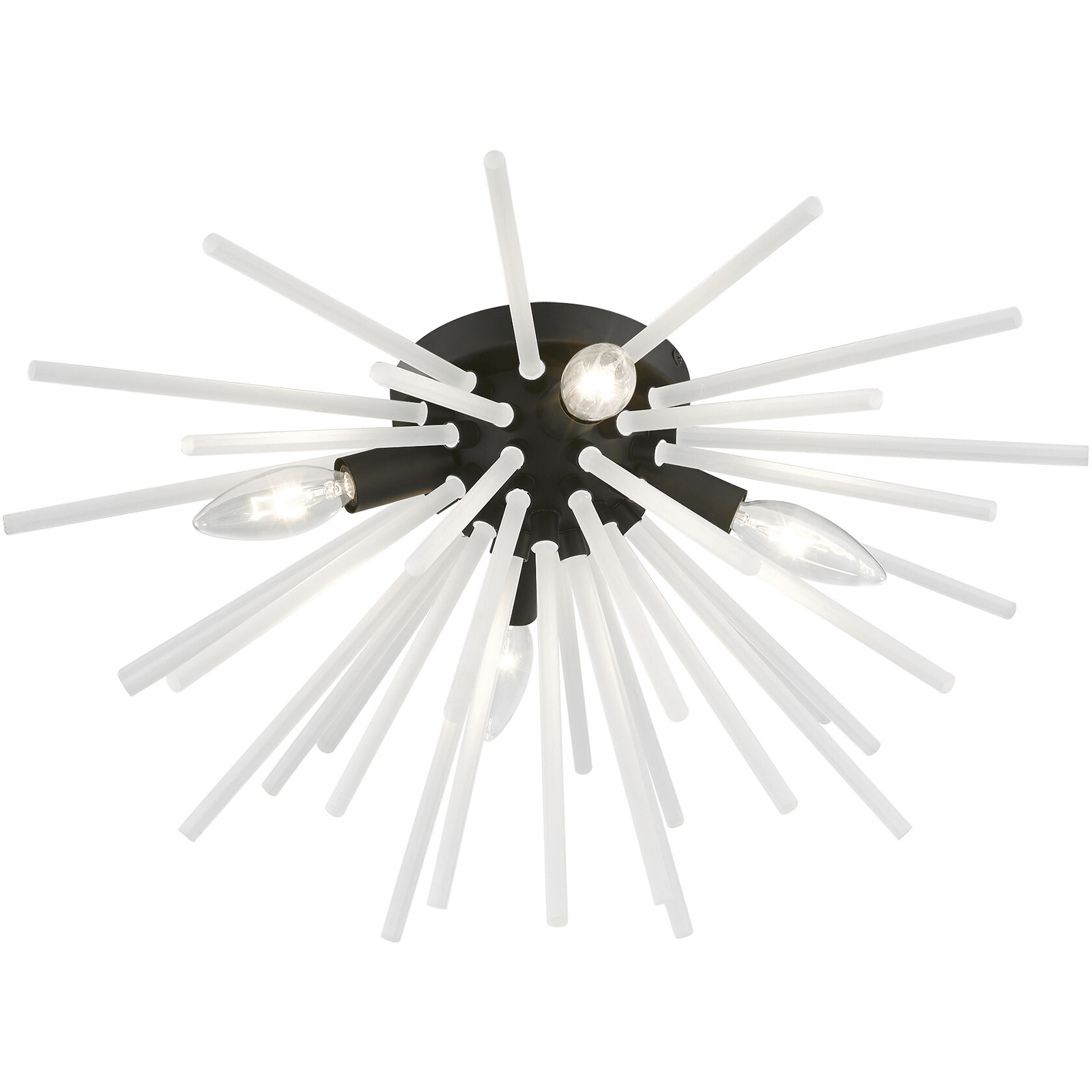 Uptown 4 Light 20 inch Black Flush Mount Ceiling Light