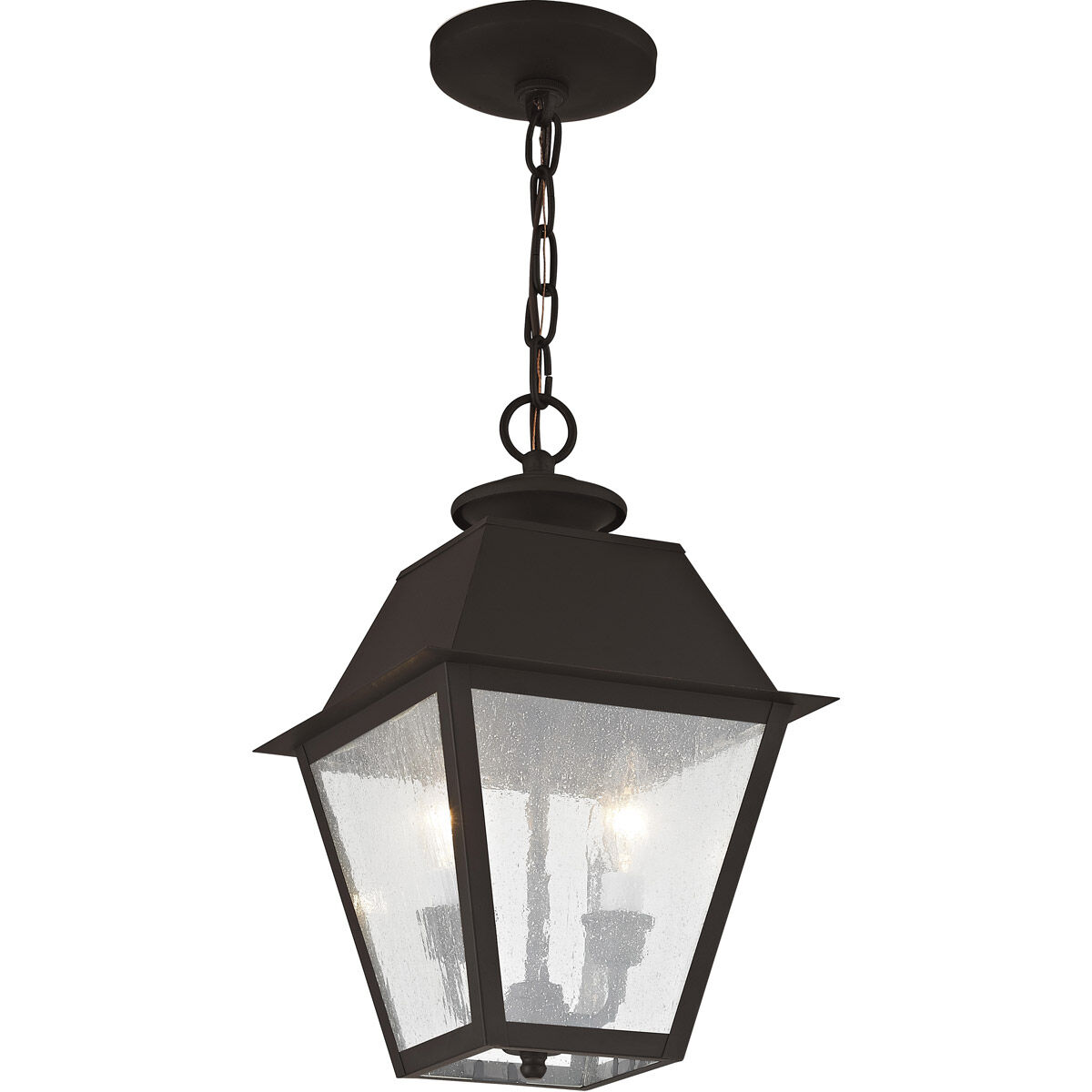 Mansfield 2 Light 9 inch Bronze Outdoor Pendant Lantern