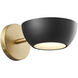 Contemporary 1 Light 7 inch Matte Black with Natural Brass Wall Sconce Wall Light