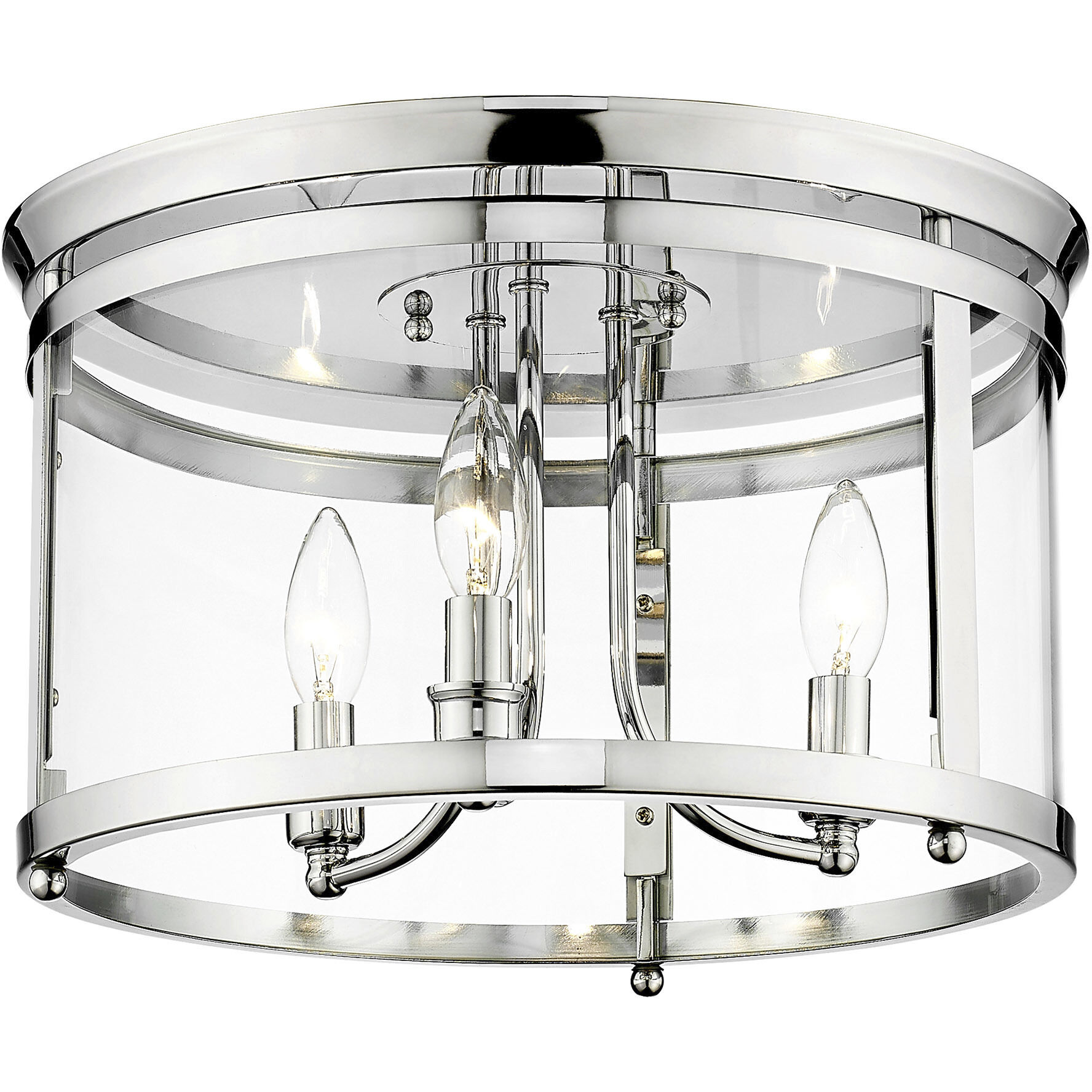 Payton 3 Light 14.75 inch Chrome Flush Mount Ceiling Light
