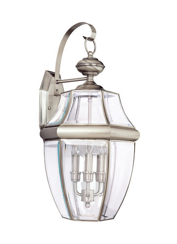 Lancaster 3 Light 23 inch Antique Brushed Nickel Outdoor Wall Lantern