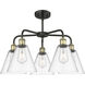 Berkshire 5 Light 26 inch Black Antique Brass Chandelier Ceiling Light in Clear