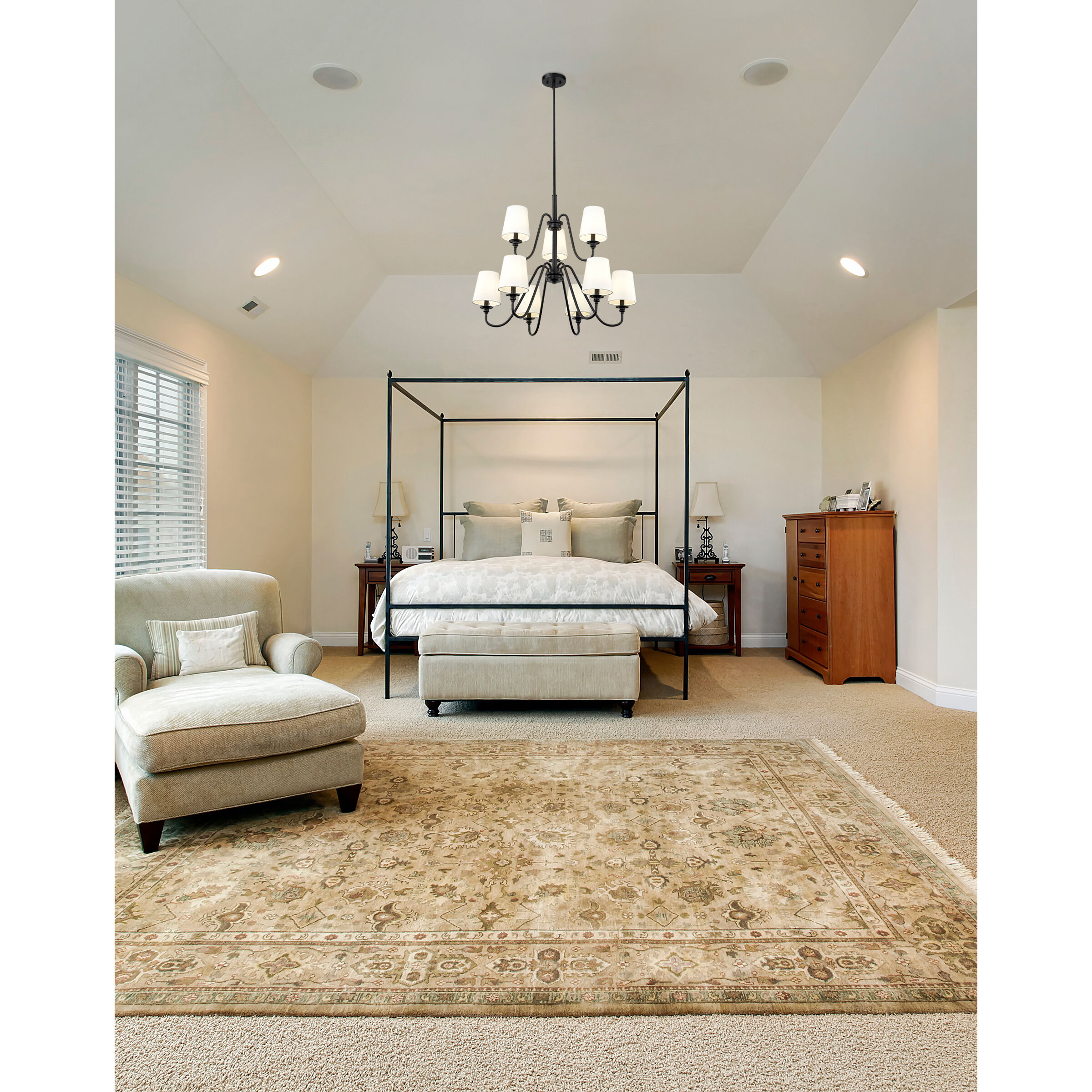 Gianna 9 Light 32 inch Matte Black Chandelier Ceiling Light