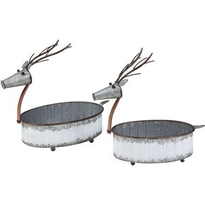 Winterbridge Reindeer Sawyer White Holiday Pots