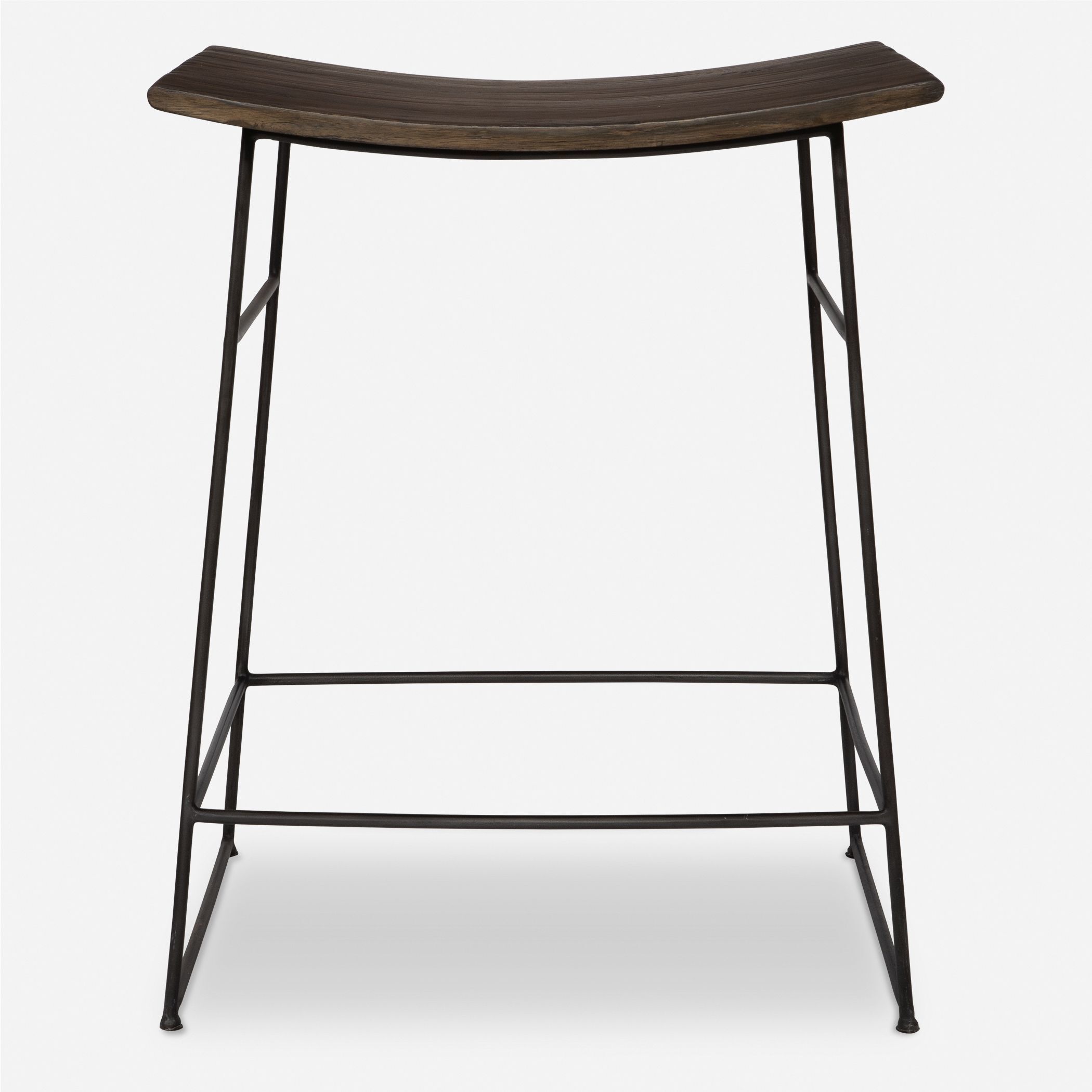Thura 26 inch Walnut and Dark Gunmetal Counter Stool