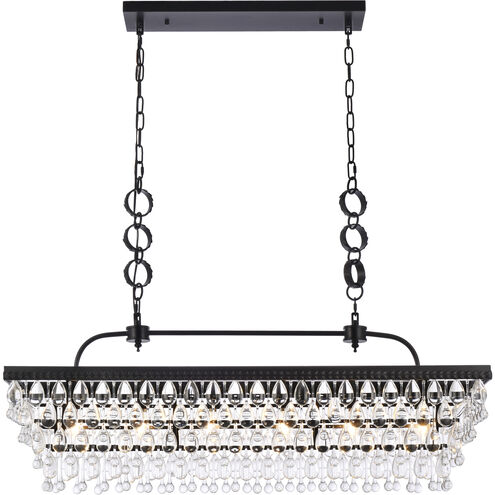 Nordic 6 Light 40 inch Black Linear Pendant Ceiling Light