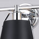 Barrington LED 24.25 inch Matte Black and Chrome Bathroom Light Wall Light in 3