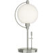 Pluto 19.3 inch 100 watt Sterling Table Lamp Portable Light in Opal