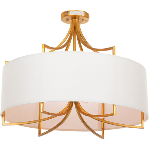 Lacey 4 Light 24.5 inch Vintage Gold Semi-Flush Mount Ceiling Light
