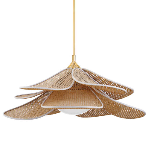 Florina 1 Light 44 inch Aged Brass Pendant Ceiling Light