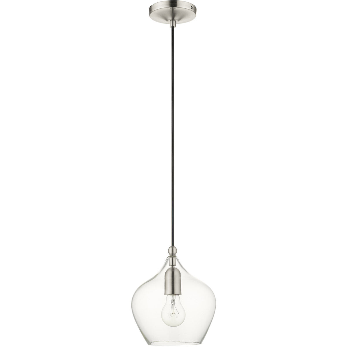 Pendants 1 Light 8 inch Brushed Nickel Pendant Ceiling Light