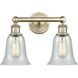 Hanover 2 Light 15.25 inch Antique Brass Bath Vanity Light Wall Light in Fishnet
