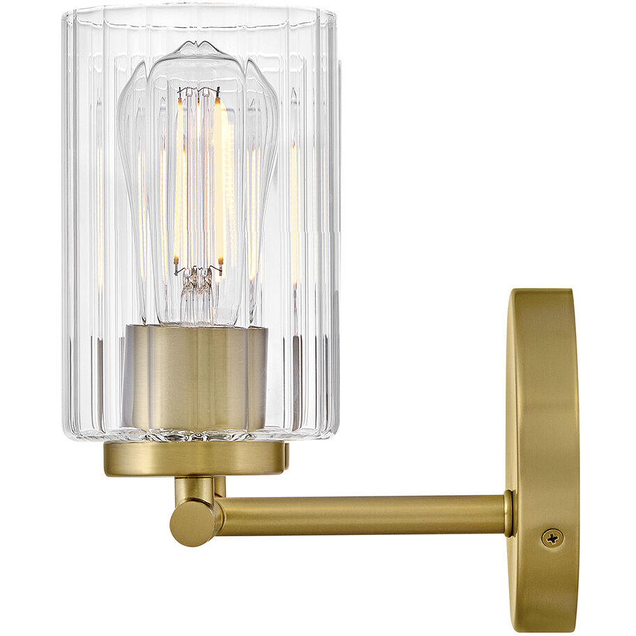 Leta 2 Light 13.75 inch Lacquered Brass Bath Light Wall Light