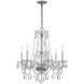 Traditional Crystal 6 Light 23 inch Polished Chrome Chandelier Ceiling Light