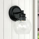 Mid Century 1 Light 6 inch Matte Black Sconce Wall Light