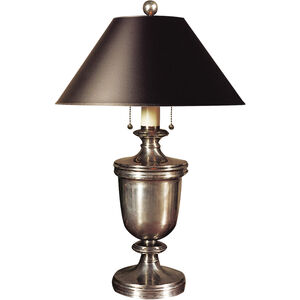 Chapman & Myers Classical Urn 24 inch 40 watt Antique Nickel Table Lamp Portable Light in Black, Medium