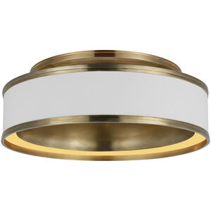 Chapman & Myers Connery LED 18 inch Matte White and Antique-Burnished Brass Flush Mount Ceiling Light
