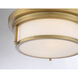 Contemporary 2 Light 13 inch Natural Brass Flush Mount Ceiling Light