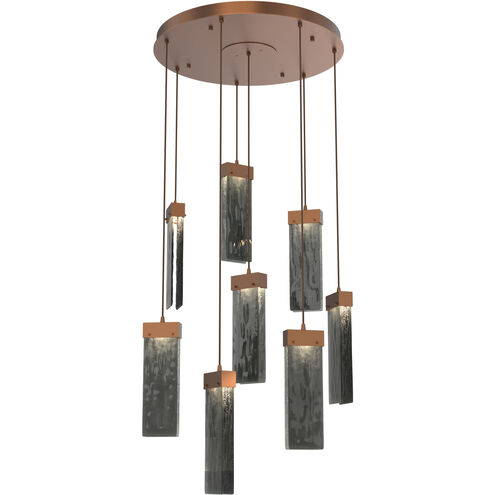 Parallel LED 24 inch Burnished Bronze Chandelier Ceiling Light in 3000K LED, Smoke Granite, Round Multi-Port