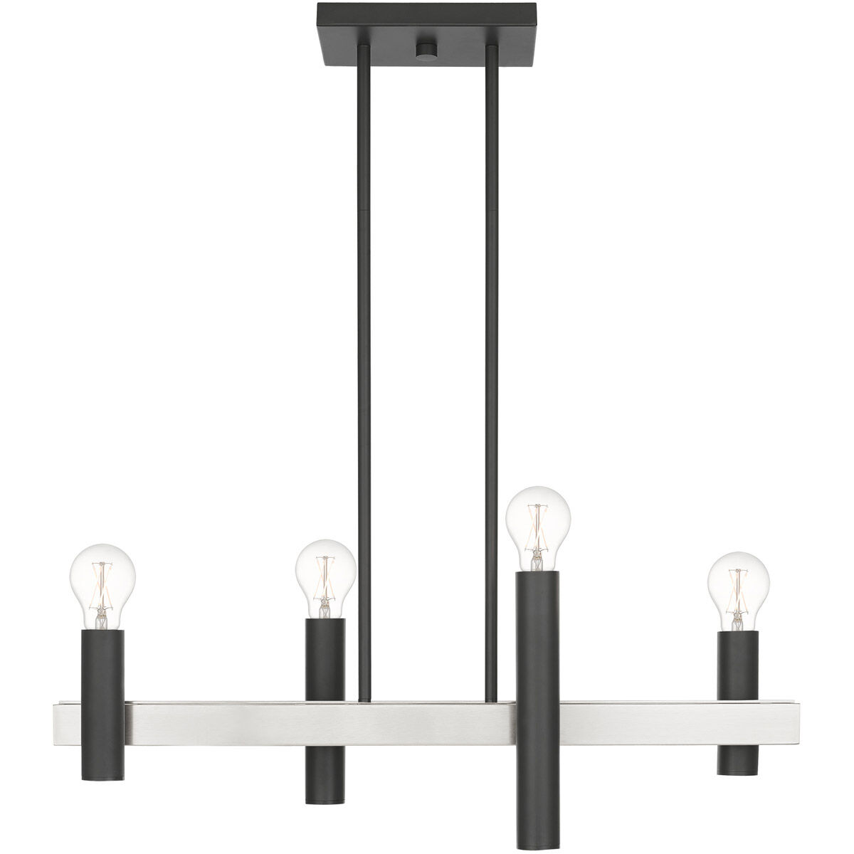 Helsinki 4 Light 8.25 inch Scandinavian Gray with Brushed Nickel Accents Chandelier Ceiling Light