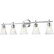 Belle 5 Light 42 inch Chrome Bath Vanity Light Wall Light
