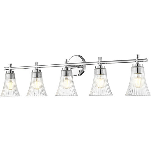 Belle 5 Light 42 inch Chrome Bath Vanity Light Wall Light