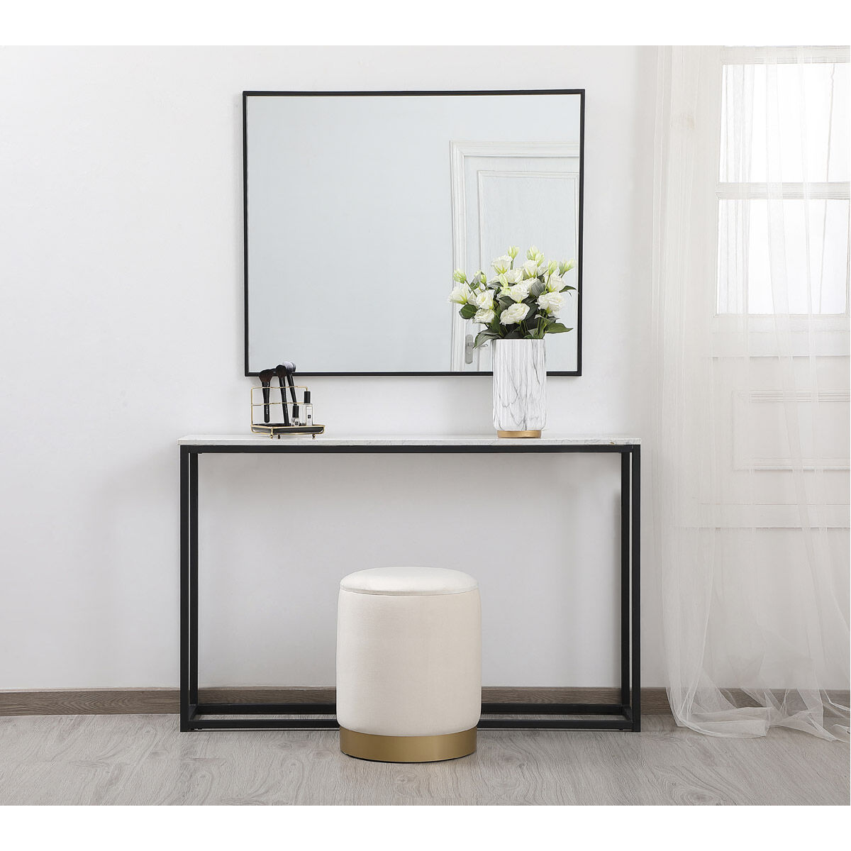 Ozman 17.32 inch Beige Stool