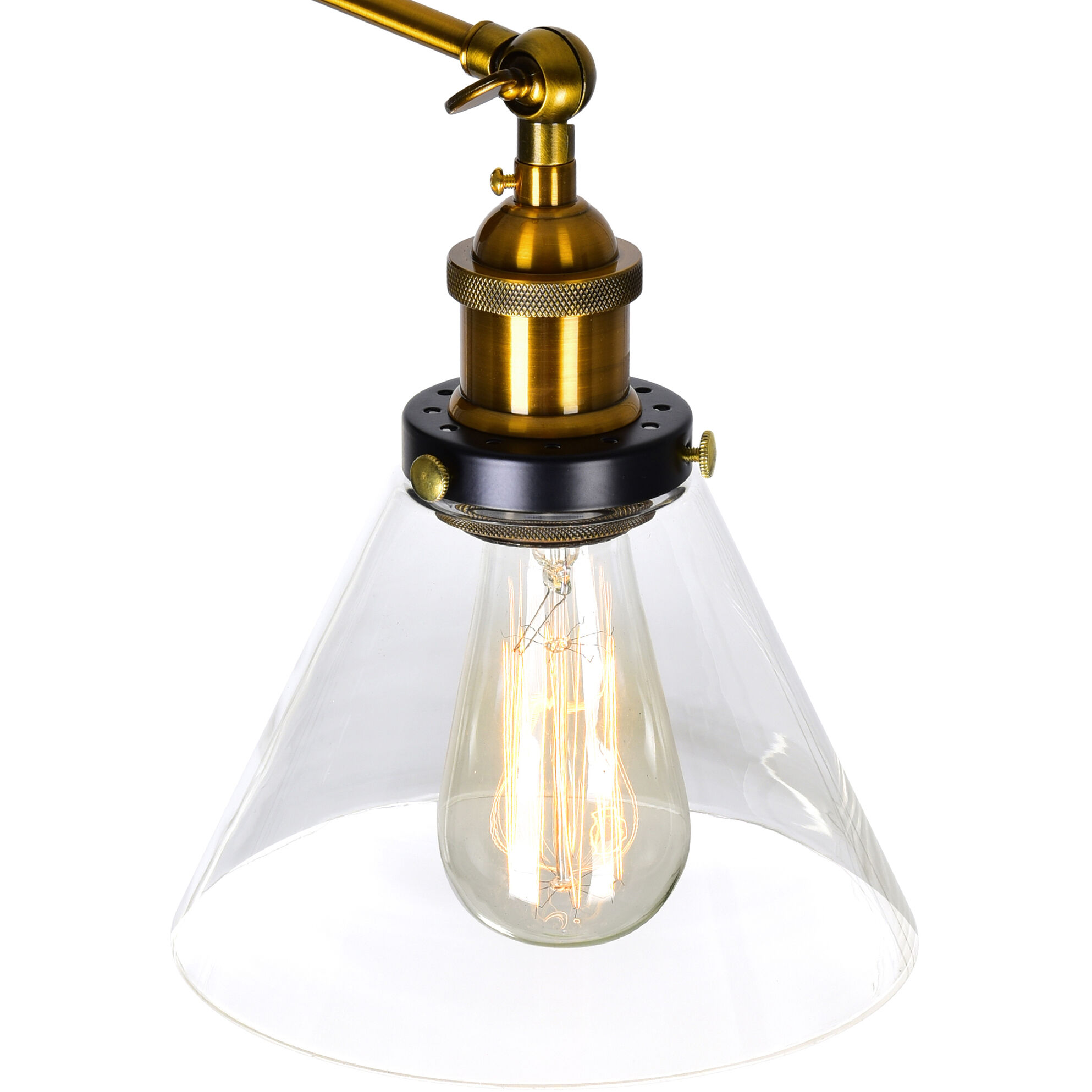 Eustis 3 Light 24 inch Black and Gold Brass Wall Light