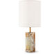 Regina Andrew Jade and Brass 19 inch 60.00 watt Natural Stone Mini Lamp Portable Light, Cylinder 13-1138 - Open Box