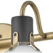 Argo 2 Light 18 inch Heritage Brass with Black Vanity Light Wall Light