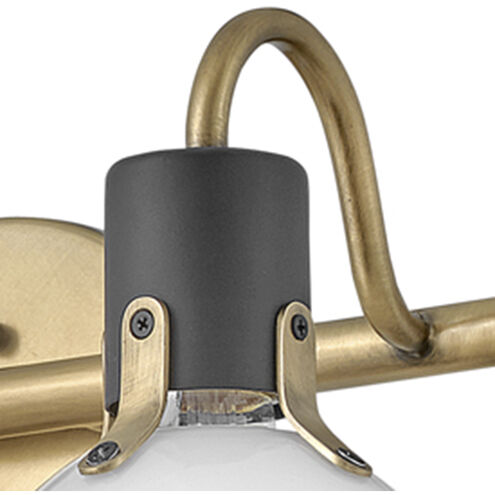 Argo 2 Light 18 inch Heritage Brass with Black Vanity Light Wall Light