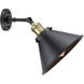 Franklin Restoration Briarcliff 1 Light 10 inch Black Antique Brass Sconce Wall Light, Franklin Restoration