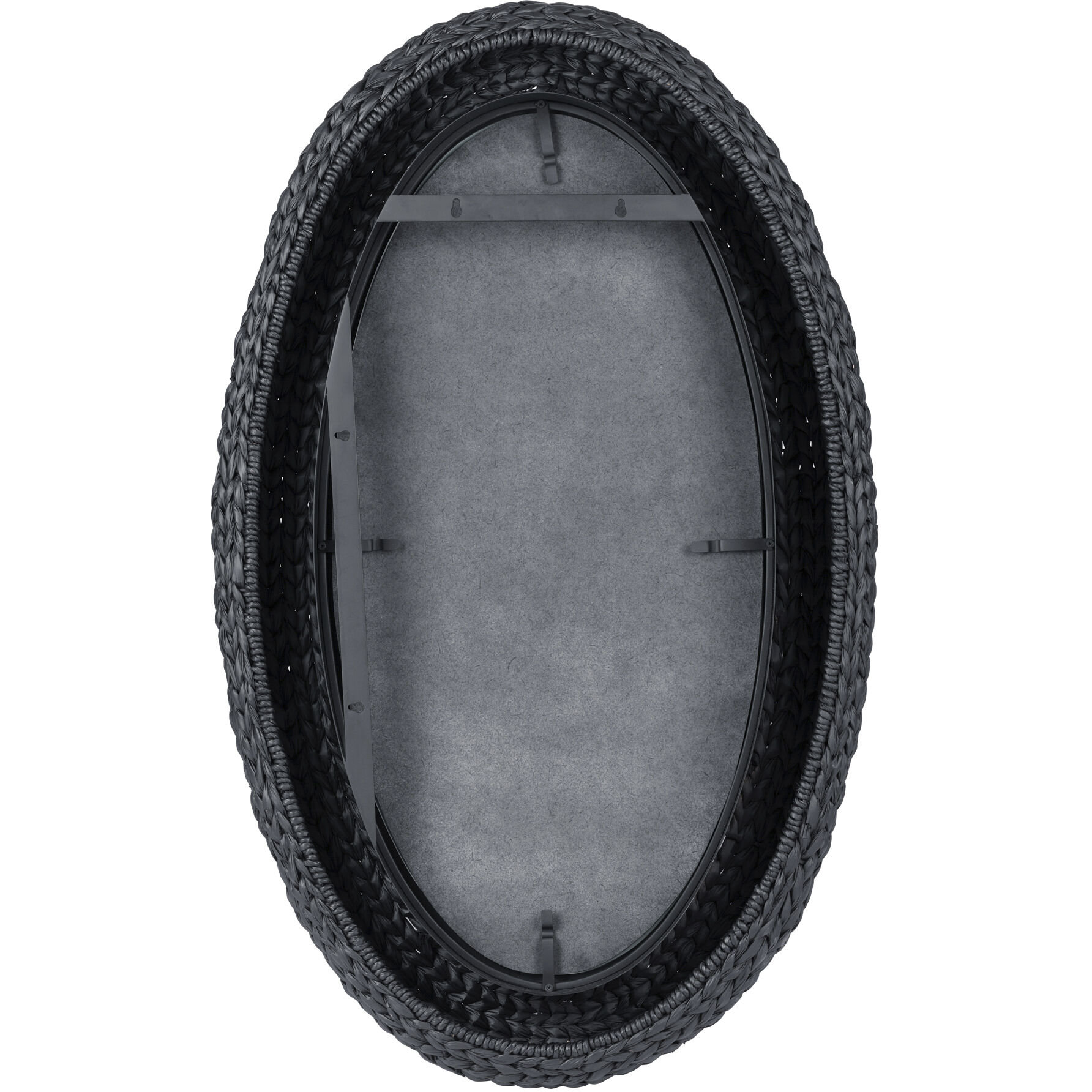Athena 40.25 X 24.25 inch Matte Black with Black Seagrass Wall Mirror