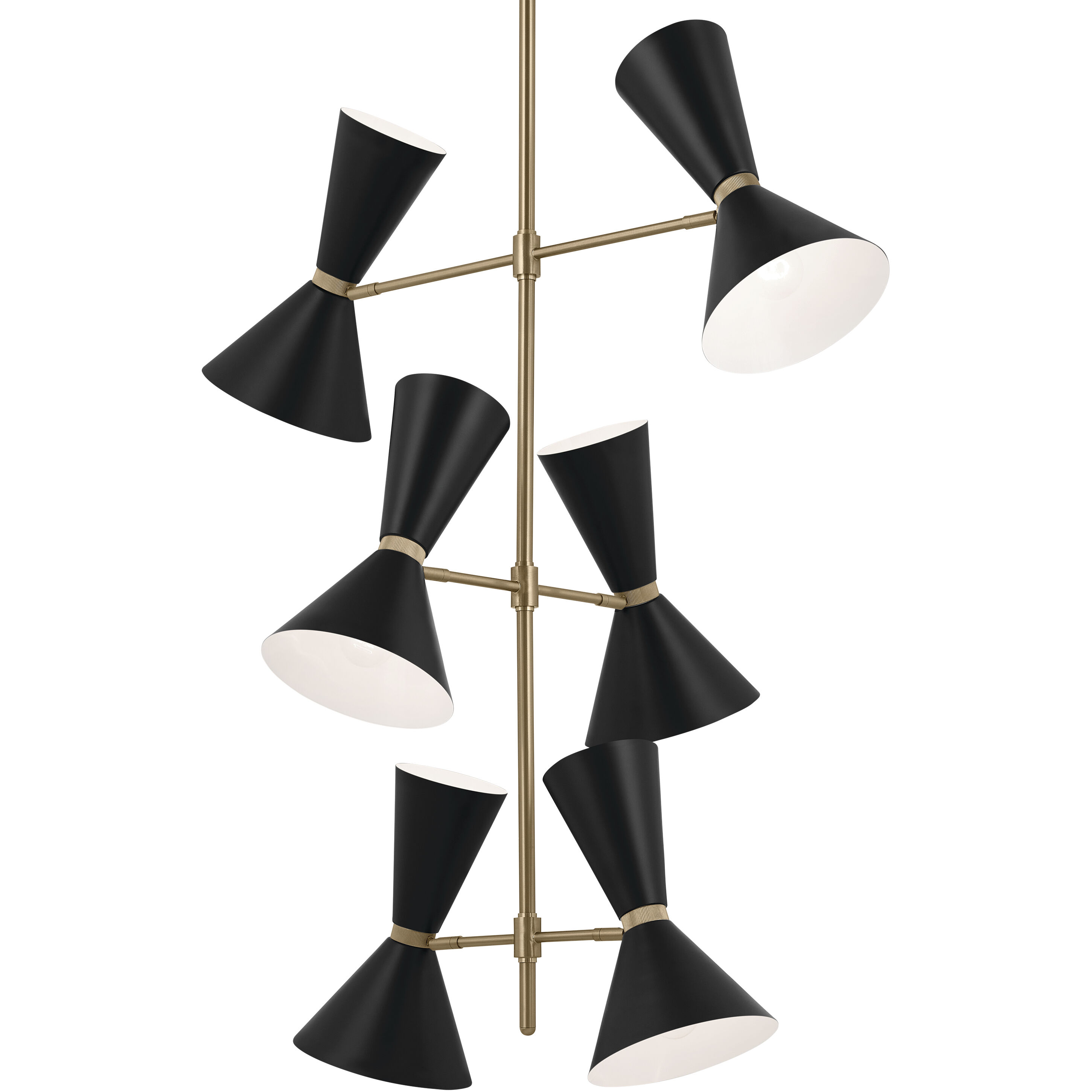 Phix LED 22.5 inch Champagne Bronze with Black Foyer Chandelier Ceiling Light