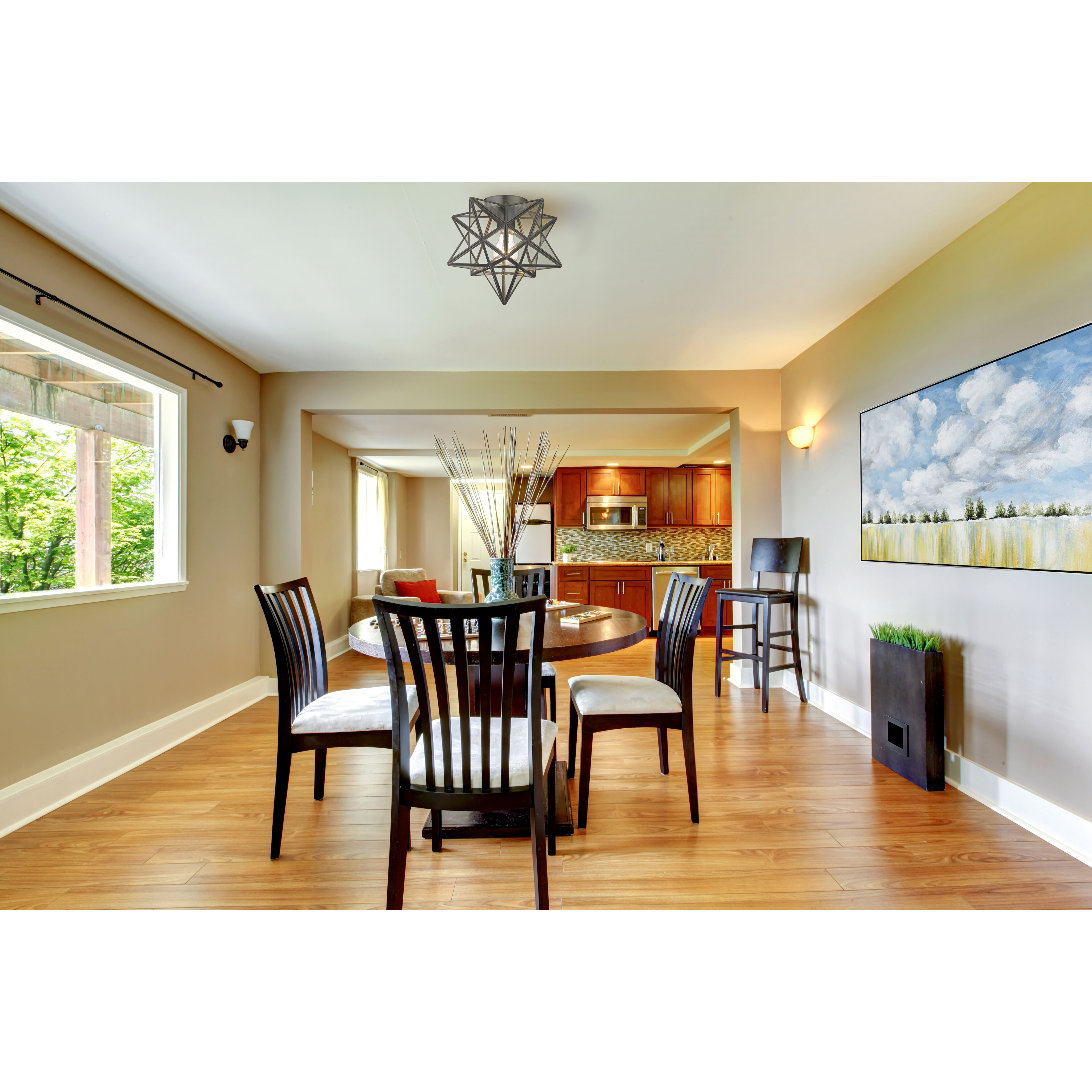 Moravian Star 1 Light 11 inch Oil Rubbed Bronze Flush Mount Ceiling Light