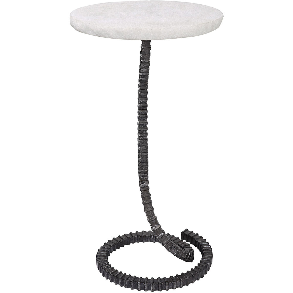 Lasso 24 X 13 inch Gunmetal and Marble Drink Table