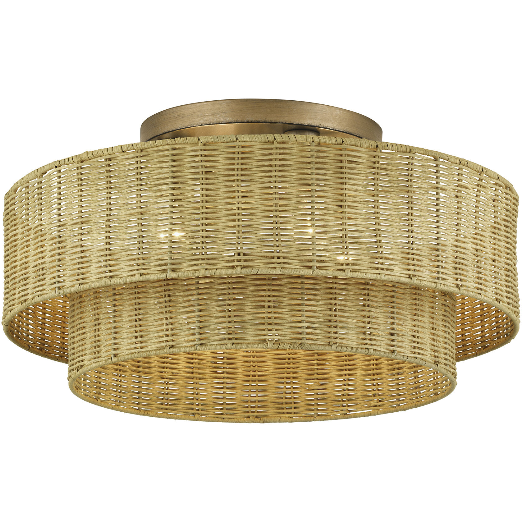 Weavington 4 Light 21 inch Antique Gold Leaf Semi Flush Mount Ceiling Light, Extra Large