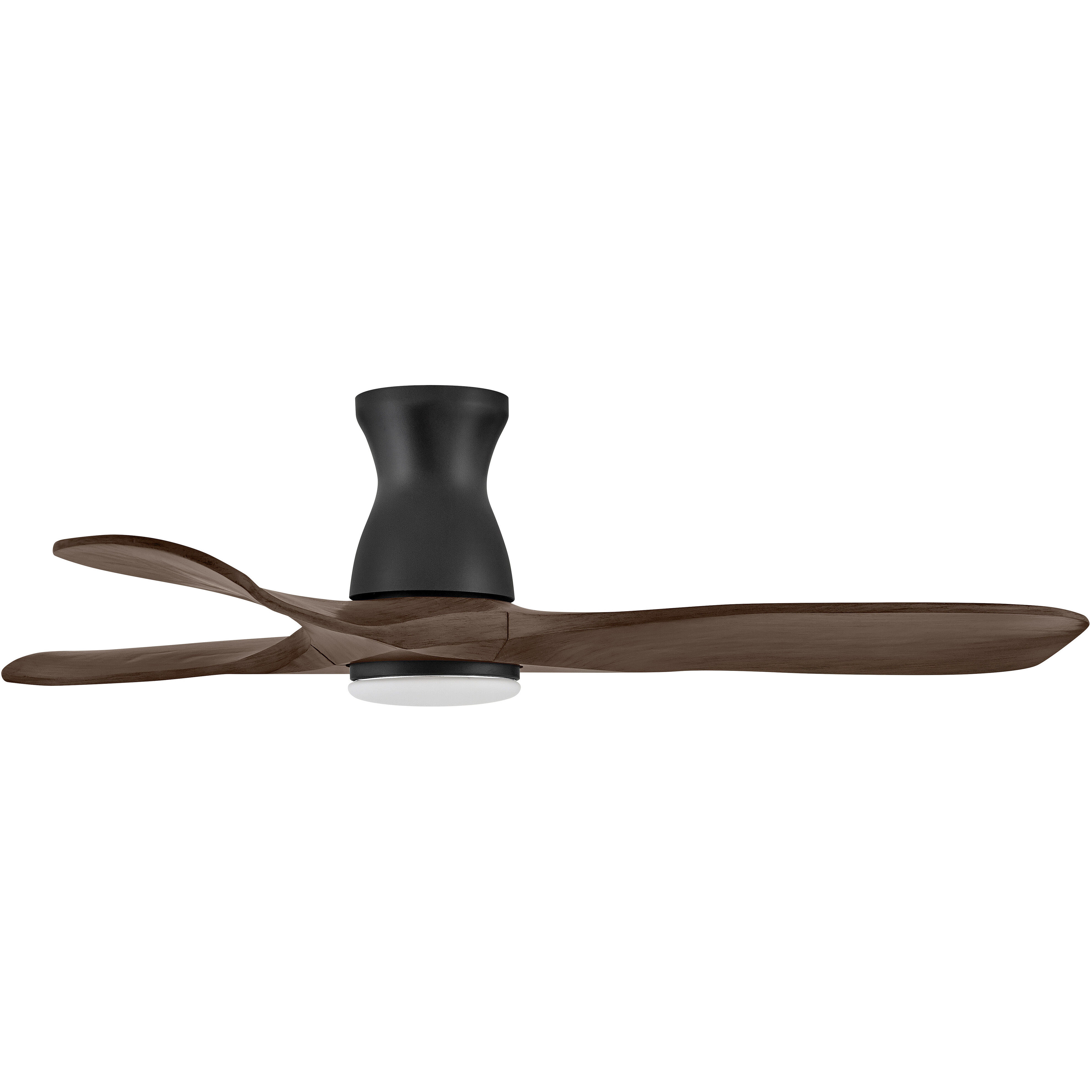 Swell Flush Illuminated 56 inch Matte Black with Walnut Blades Fan