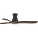 Swell Flush Illuminated 56 inch Matte Black with Walnut Blades Fan