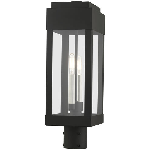 York 2 Light 20 inch Black Outdoor Post Top Lantern