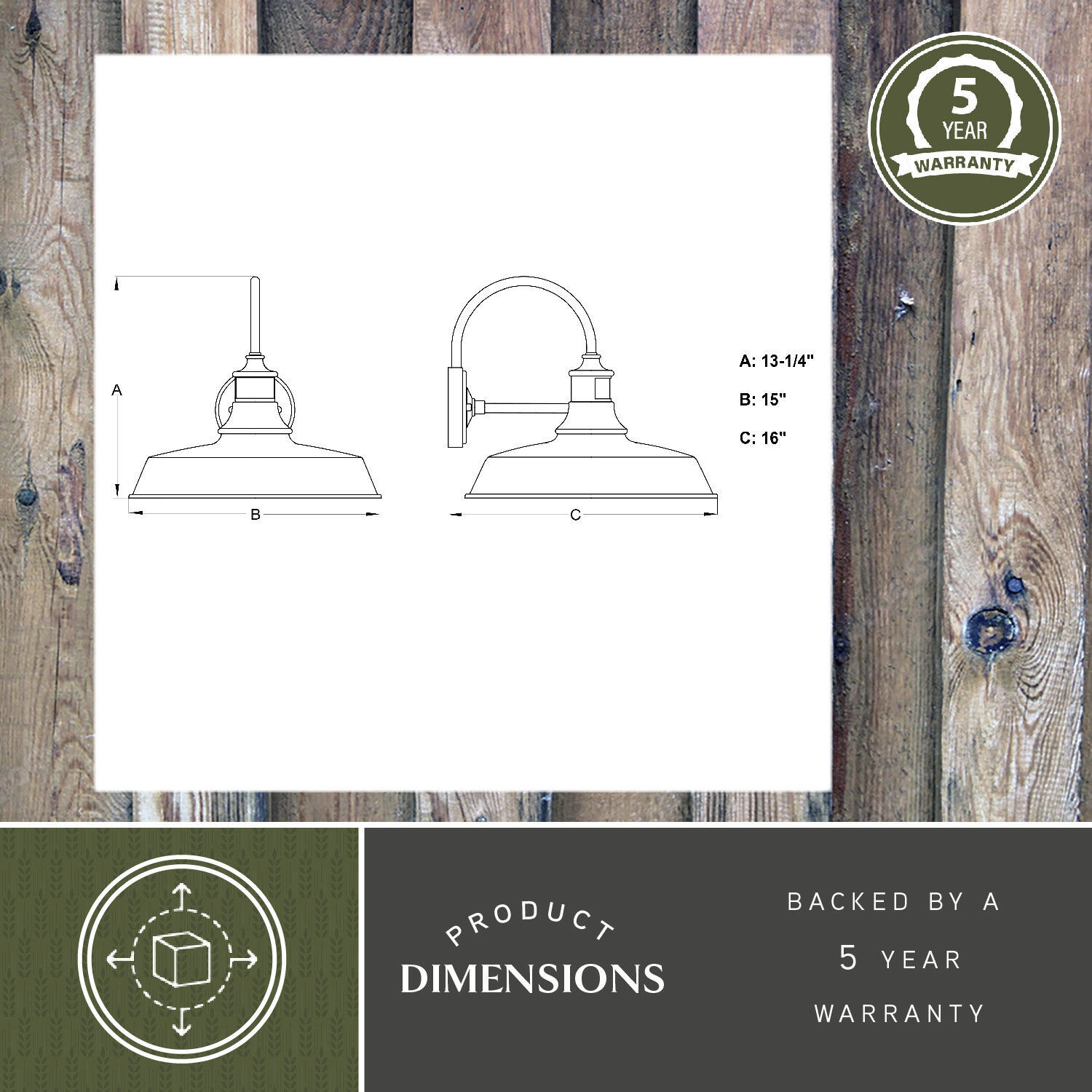 Dorado Dark Bronze and Light Gold Outdoor Motion Sensor