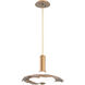 Cumulus LED 9.5 inch Novel Brass with White Metal Pendant Ceiling Light, Small