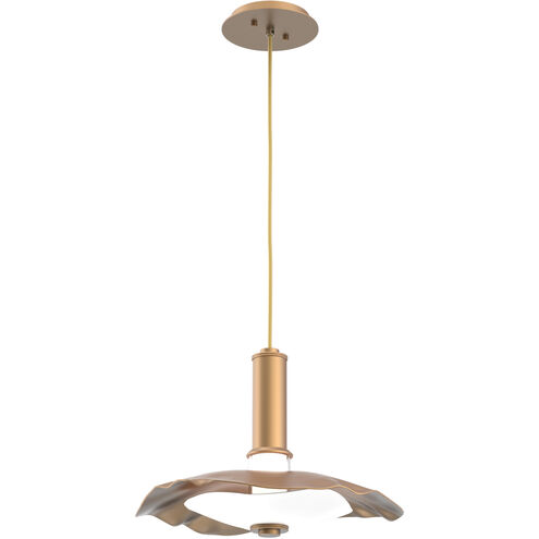 Cumulus LED 9.5 inch Novel Brass with White Metal Pendant Ceiling Light, Small