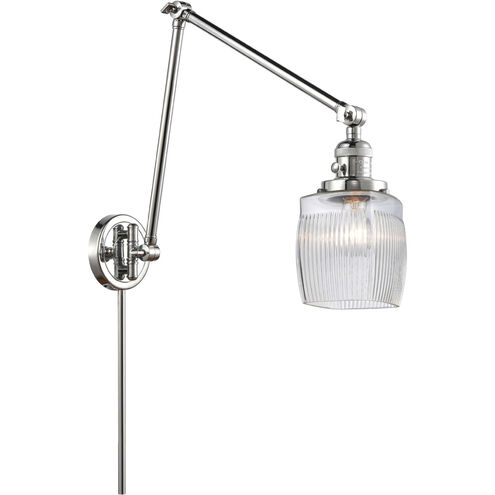 Colton 30 inch 60.00 watt Polished Chrome Swing Arm Wall Light, Franklin Restoration