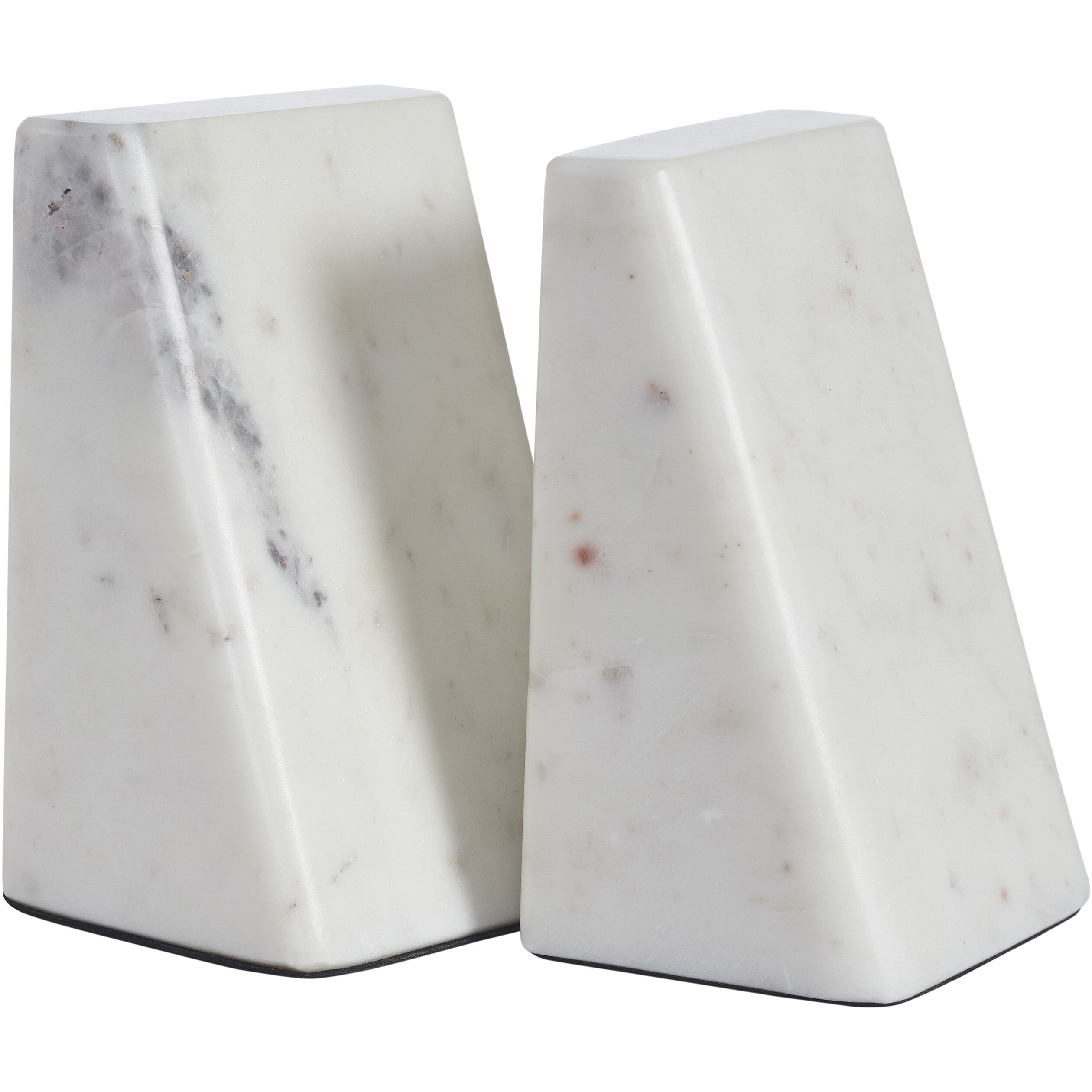 Carvella 4.33 inch White Marble Bookends, Set of 2