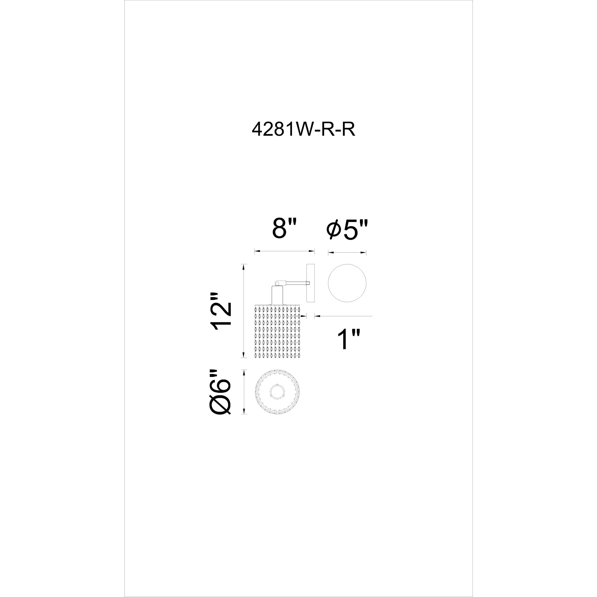 Glitz 1 Light 8 inch Chrome Bathroom Sconce Wall Light