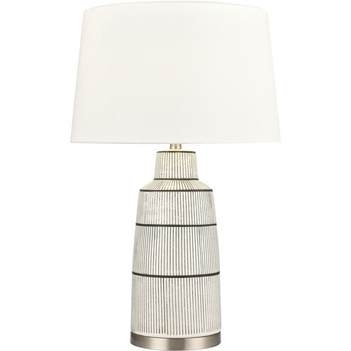 Ansley 30 inch 150 watt Gray Glazed with Satin Nickel Table Lamp Portable Light